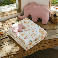 120X150CM Bamboo Cotton Summer Quilts Comforter Soft Children Gauze Quilted Blanket for Kids Printed Kindergarten Kids Bedding