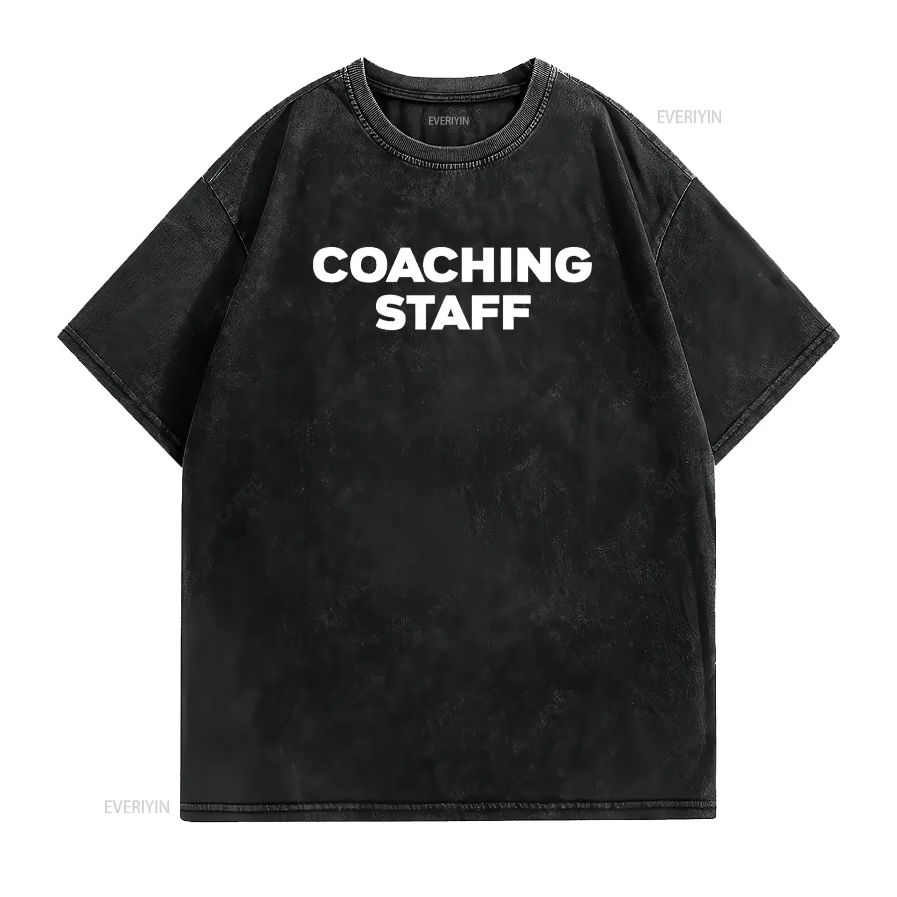 Coaching Staff Back Side Uniform Costume T Shirt vintage Washed designer clothes fashion streetwear Comfortable Stretched