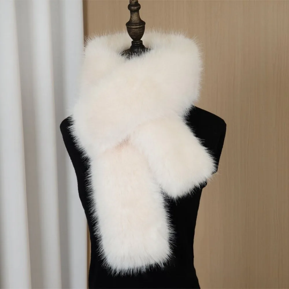 

Fashionable 180cm Fake Fur Long Scarf Soft Plush Thick Long Strip Scarf Fur Decor Luxury Wraps Shawl for Women Men