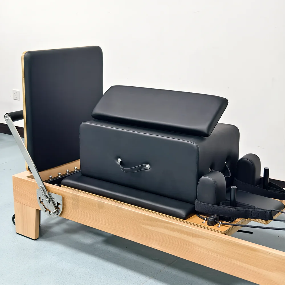 DZ132 ブナ材ピラティスリフォーマーマシンフィットネス機器ヨガトレーニングジム使用 & ボディトレーニング