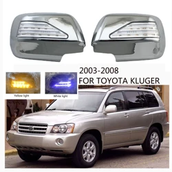 Chrome Auto parts Car Door Mirror Cover With Led light For 1998 2003 2006 Toyota Kluger Highlander side mirror cover light