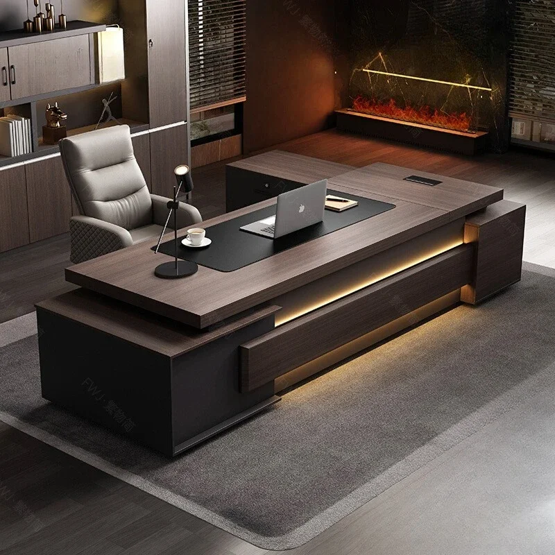 Boss table President table Simple modern boss desk Large class manager Office desk and chair combination Supervisor furniture