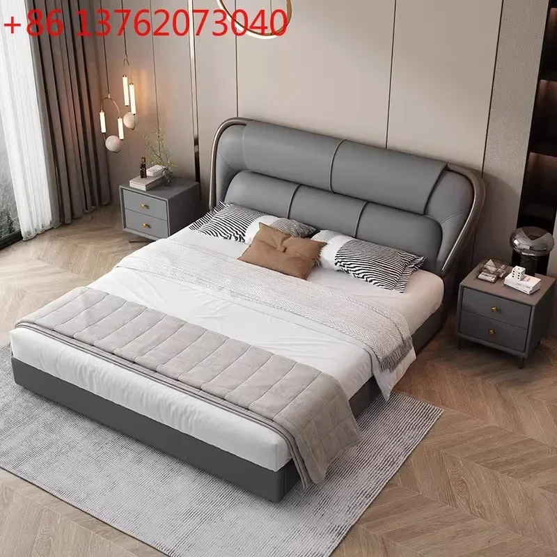 180×200 high-end bed frame light luxury master bedroom double bed Italian minimalist modern cama matrimonio home furniture