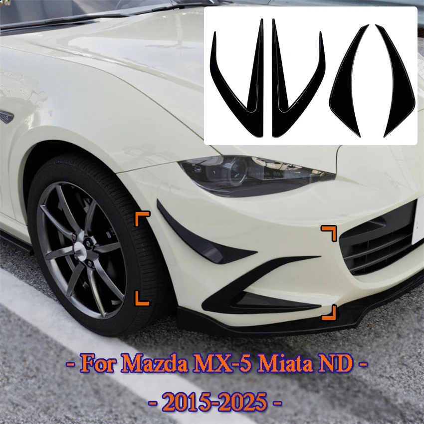 

Rear Bumper Splitter Front Spoiler Air Vent Cover Spoiler For Mazda MX-5 Miata ND 2016 2017 2018 2019-2024 Body Kits Tuning