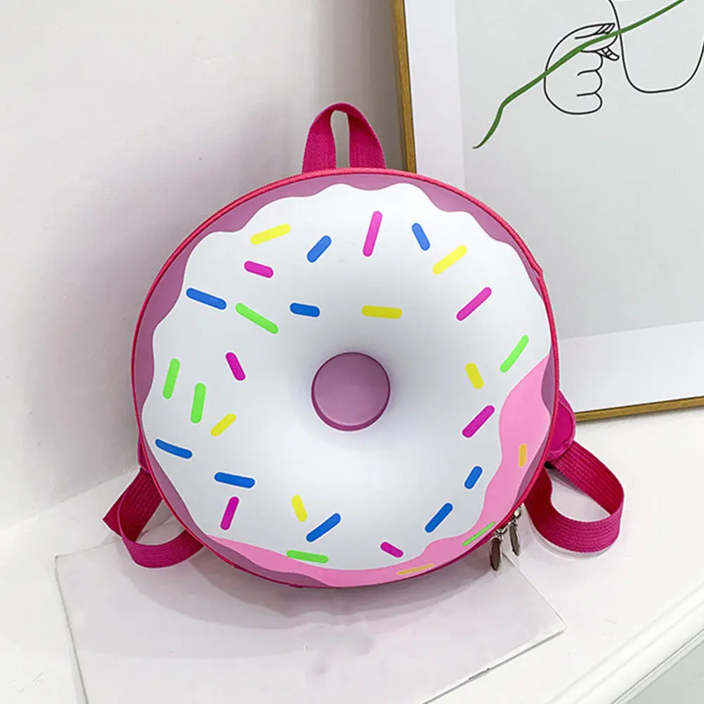 

1Pcs Children's Backpack Cute Donut Design for Kids Portable School Bag Storage Pouch for Boys Girls Lightweight Travel Backpack