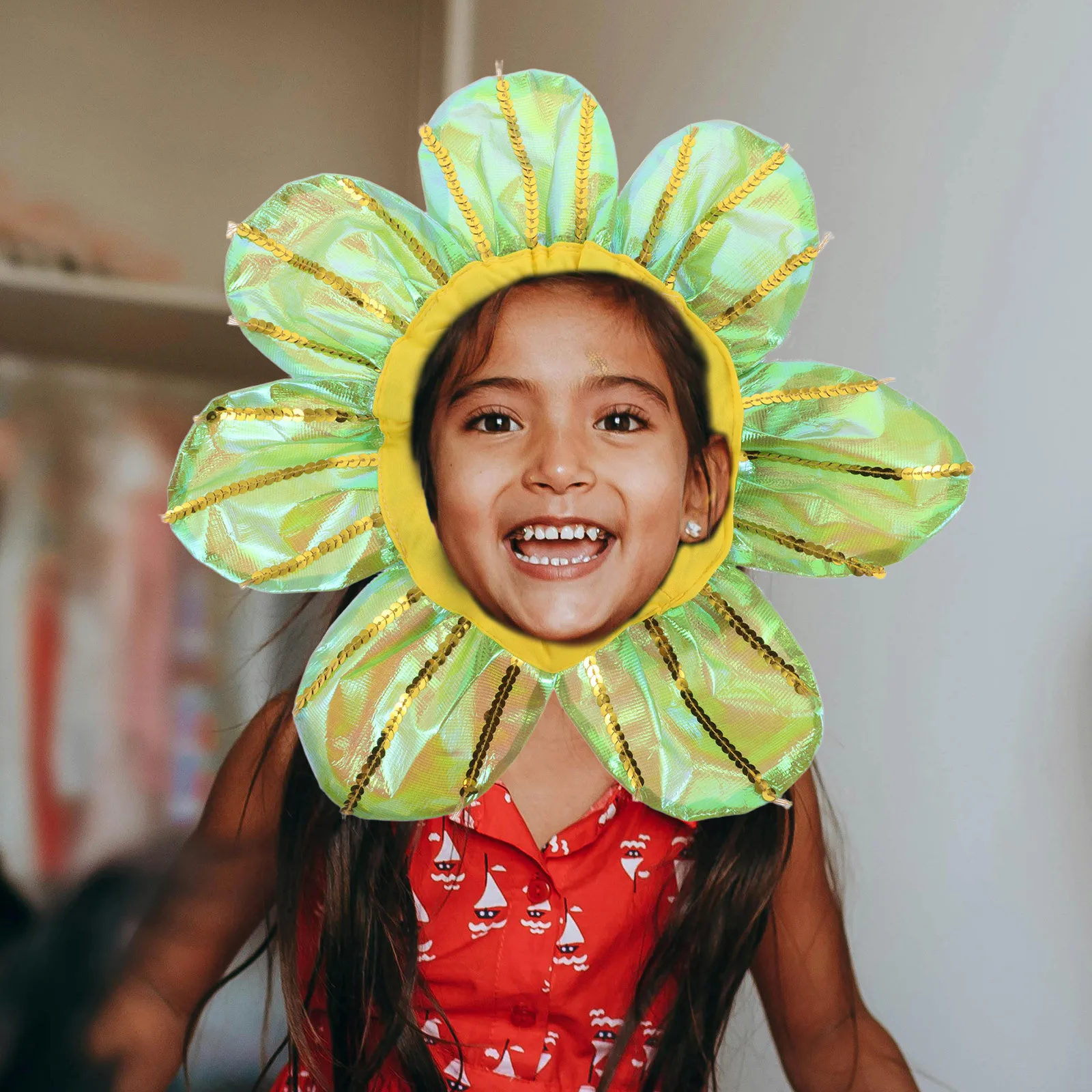 Children's Sunflower Headgear Cute Flower Shape Easy to Wear Fasten Ideal for Performance Party Costume Dance Festival Occasion
