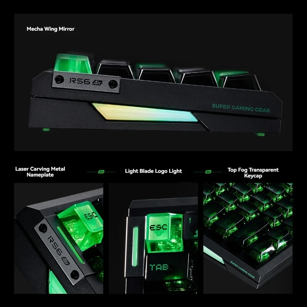 

ATK RS6 AIR клавиатура с магнитным переключателем, проводная 8K GASKET RGB 0,08MS RT 0,001 мм, изготовленная на заказ алюминиевая игровая механическая клавиатура FPS, подарки