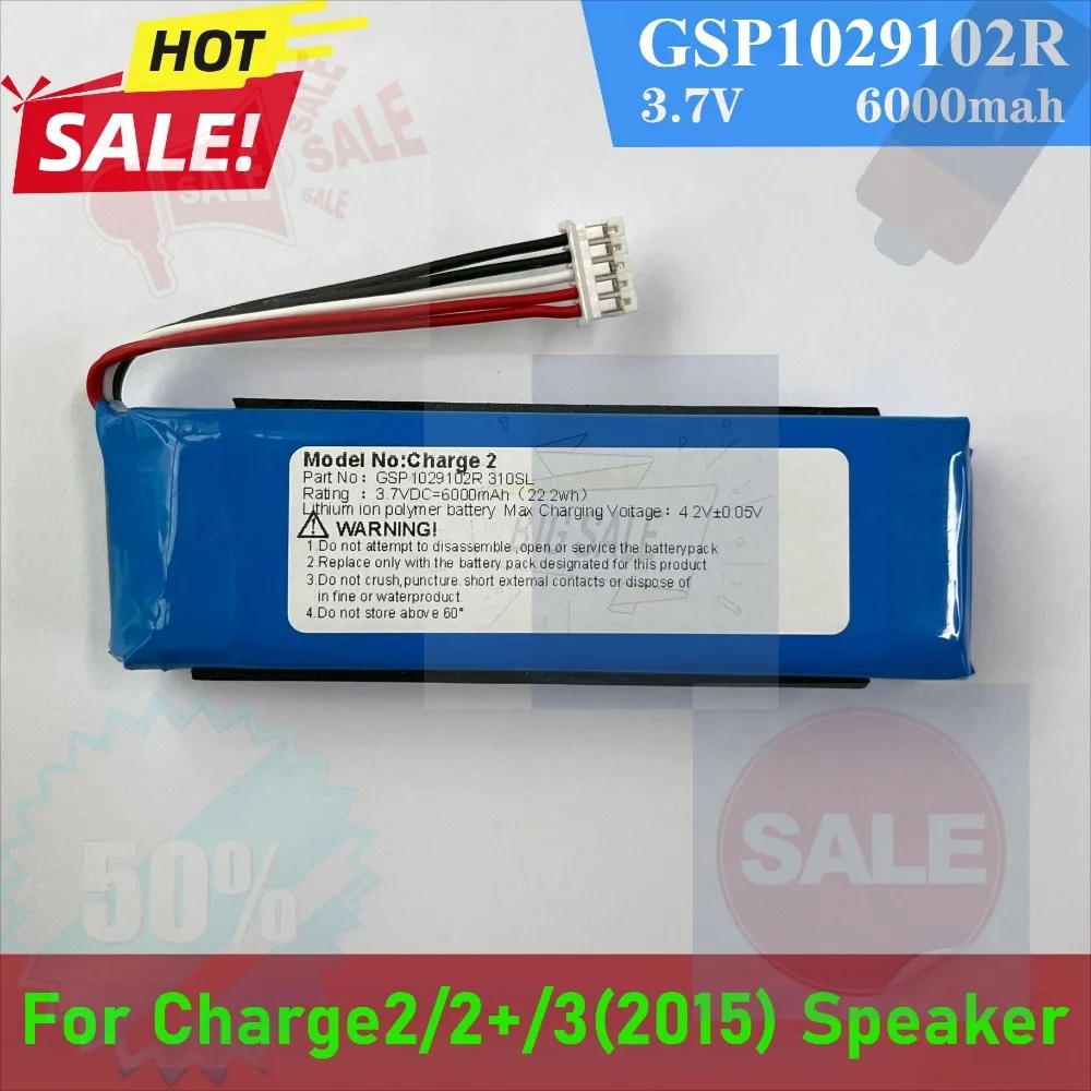 

6000mAh GSP1029102R Charge2 Speaker Battery For JBL Charge 2+ Charge 2 Plus /Charge 3 2015 Version Player Battery