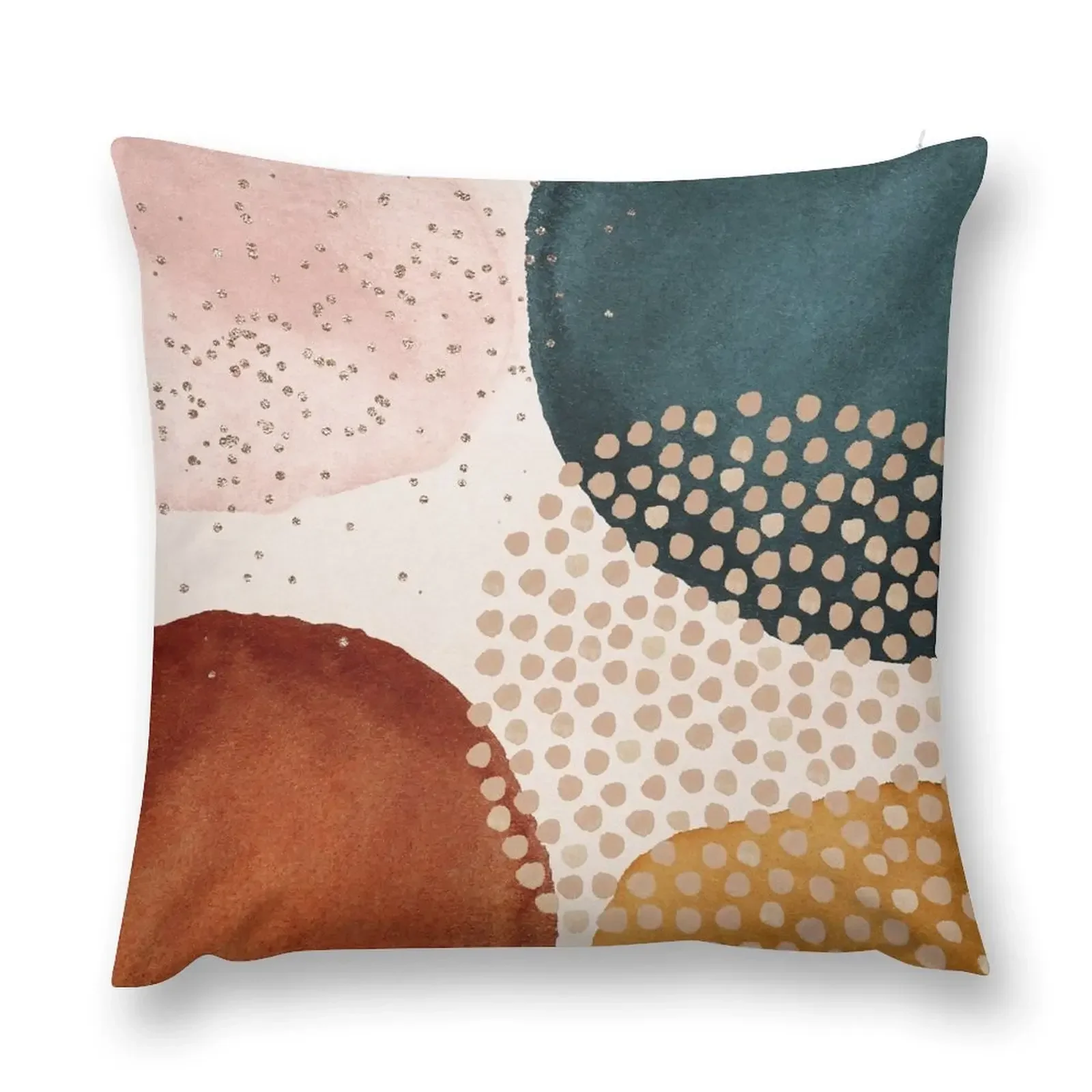 

Abstract 2 Watercolor Terracotta, Green & Blush Pink Art Print By LandSartprints Throw Pillow Sofa Decorative Covers pillow