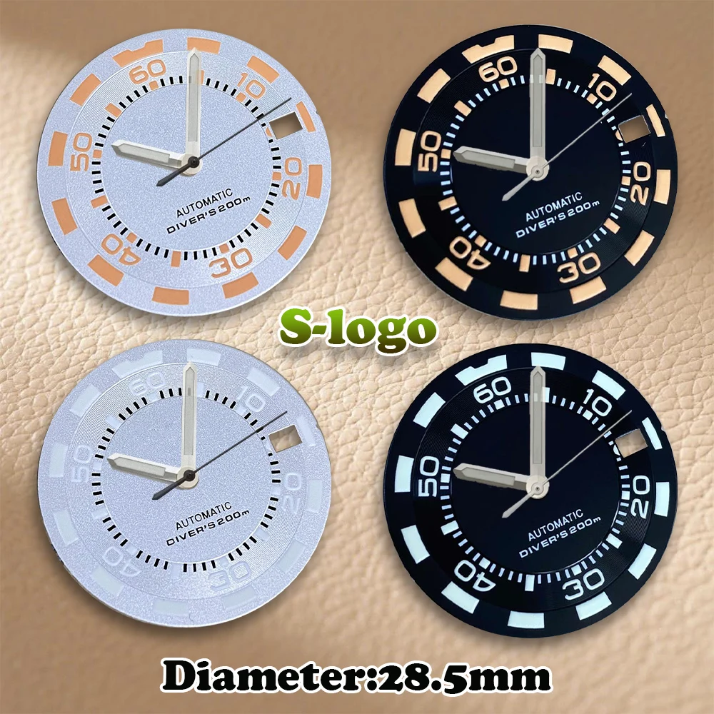 

NH35/NH36/4R/7S 28.5mm S-Logo Diver Dial - Green Luminous Mod Part for SKX-Style Watch Modification Accessories