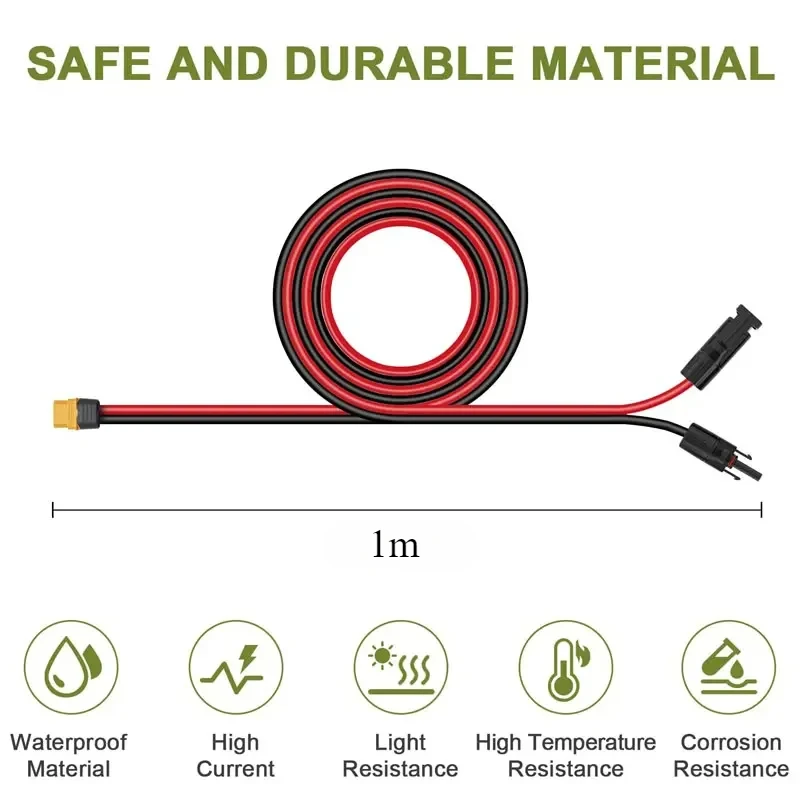 Solar Panel Connector to XT60 Solar Charging Cable for ALLPOWERS R600 R1500 EF ECOFLOW RIVER & DELTA Series Solar Generators.