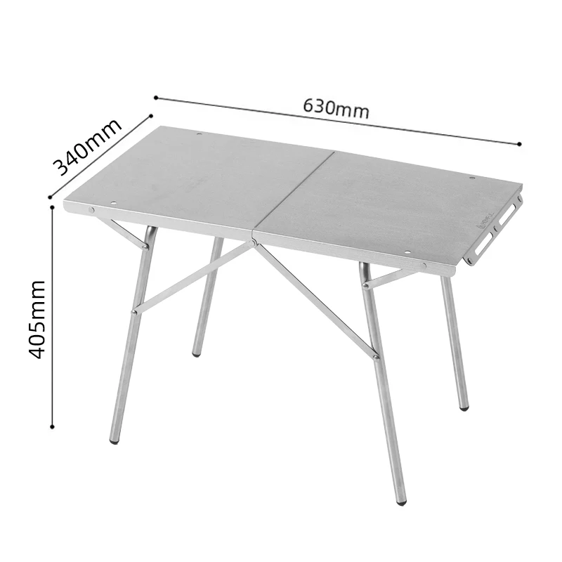 HOMFUL Outdoor camping folding table, portable stainless steel picnic table, leisure barbecue heat-resistant table, new product