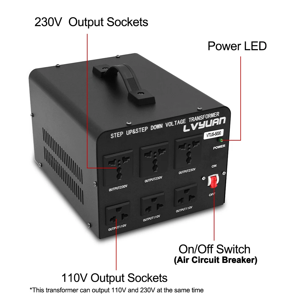 110V 220V Spannungs wandler 500W-5000W Spannungs wandler für ausländische elektrische Geräte Spannung nach oben/nach unten