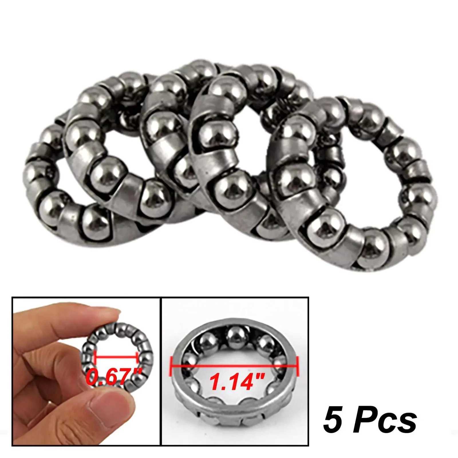 5Pcs/Set Bike Ball Bearing Retainer Replacement Mountain Bike Parts 1/4
