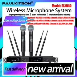Paulkitson SLXD4D Professional Wireless Microphone System Automatic Scanning Uhf Handheld Dynamic Microphone Church Stage Party