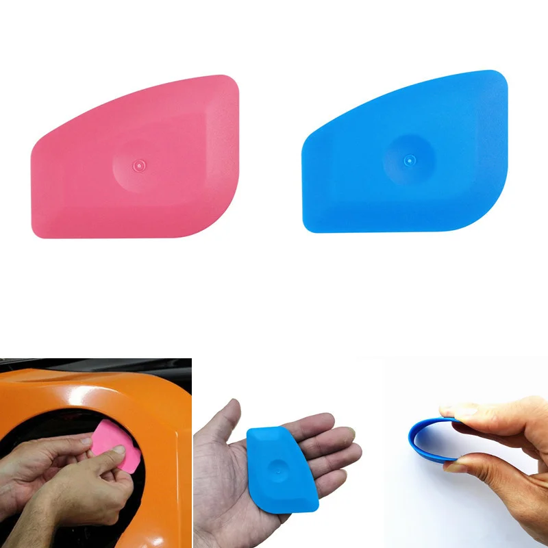 2/5Pcs Pink Blue Foil Squeegee Card Scraper Tint Car Vinyl Film Wrap Tools Label And Sticker Remover Car Styling Accessories