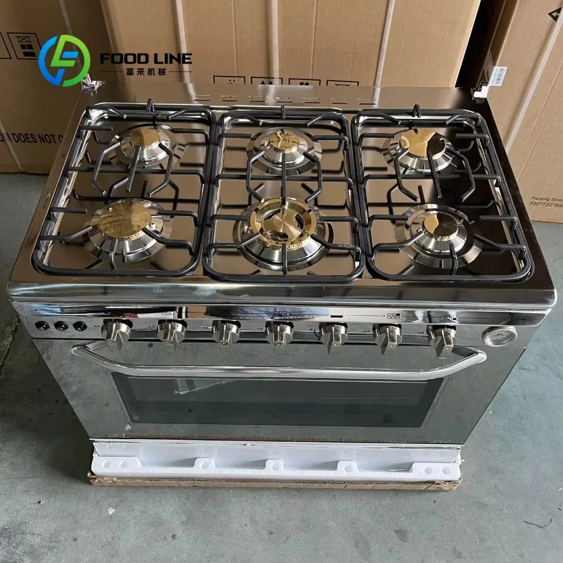 Stainless Steel Gas Burner Oven Combo 5 6 Head Gas Stove Gas Stove Household Freestanding Cooker Oven and Grill