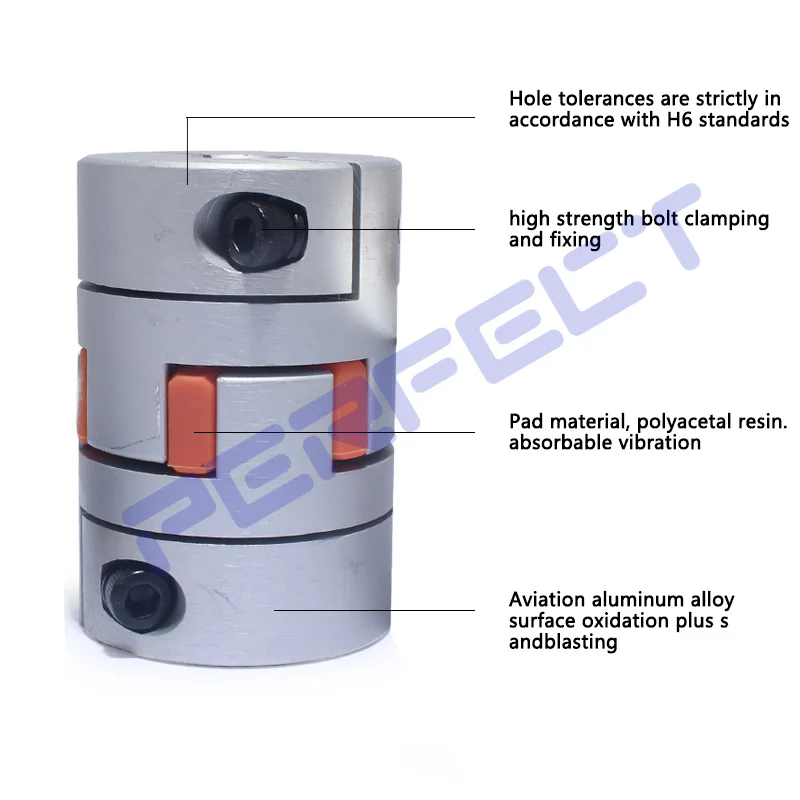D45L78 Aluminum Shaft Coupler Jaw Plum Spider Clamping Type CNC Motor Encoder Coupling 10mm to 25mm For Dividing Table