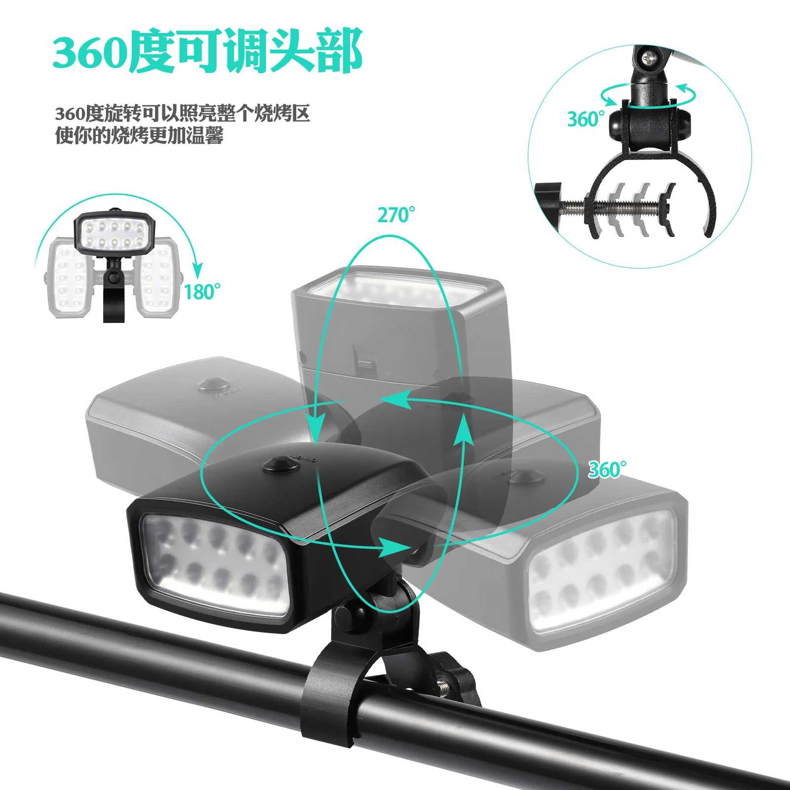 High brightness LED barbecue lamp, rechargeable street stand lamp, outdoor strong light night market, mobile stall lamp, emergen