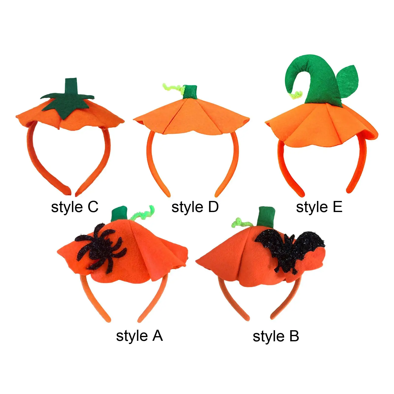 Diadema de Halloween, sombrero de calabaza, aro para el pelo, pelo lindo naranja divertido elástico