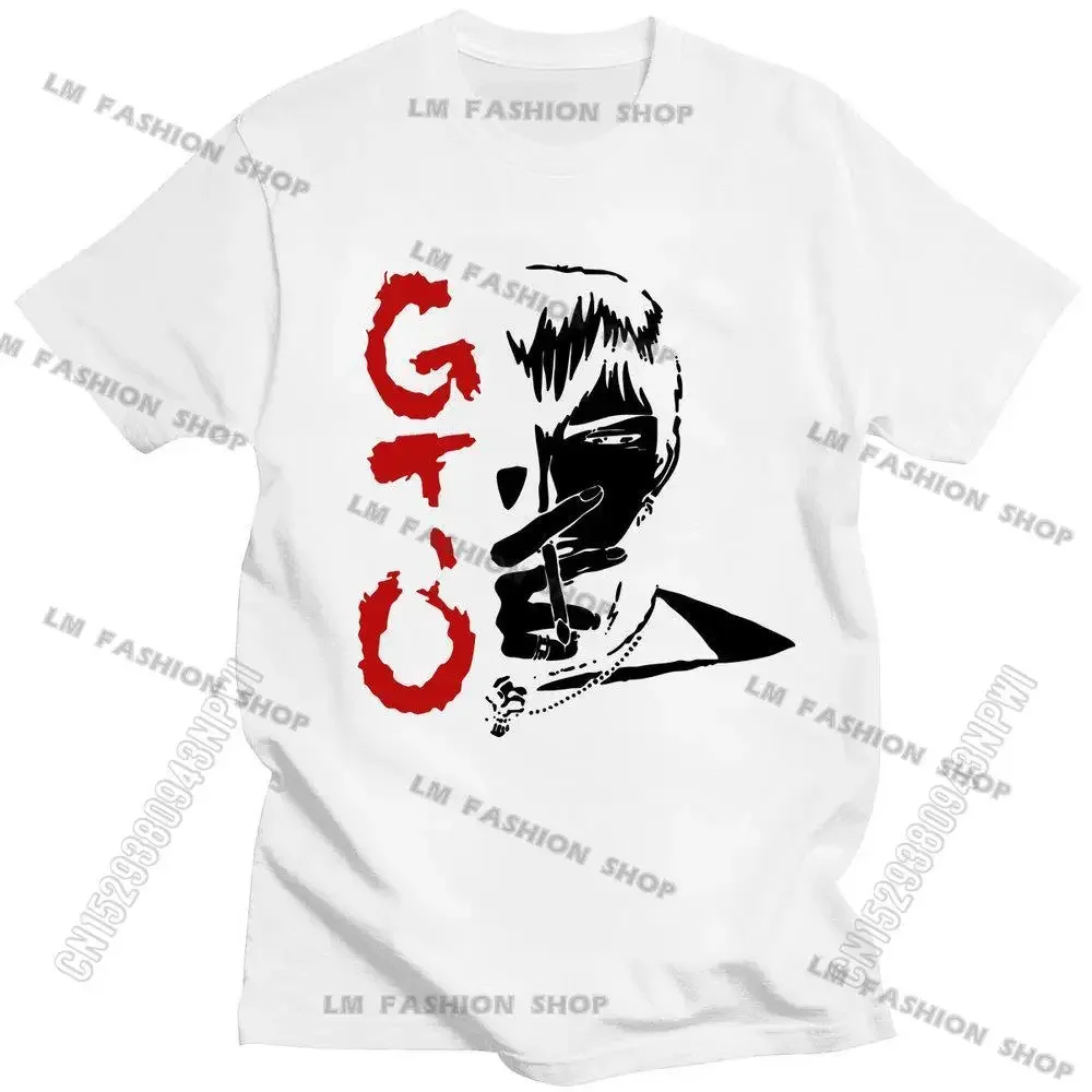 Harajuku Funny Anime Great Teacher Onizuka T Shirt Men Gto Manga Tshirt O-Neck  Tee Top Japan Eikichi T-Shirt Cotton Tees