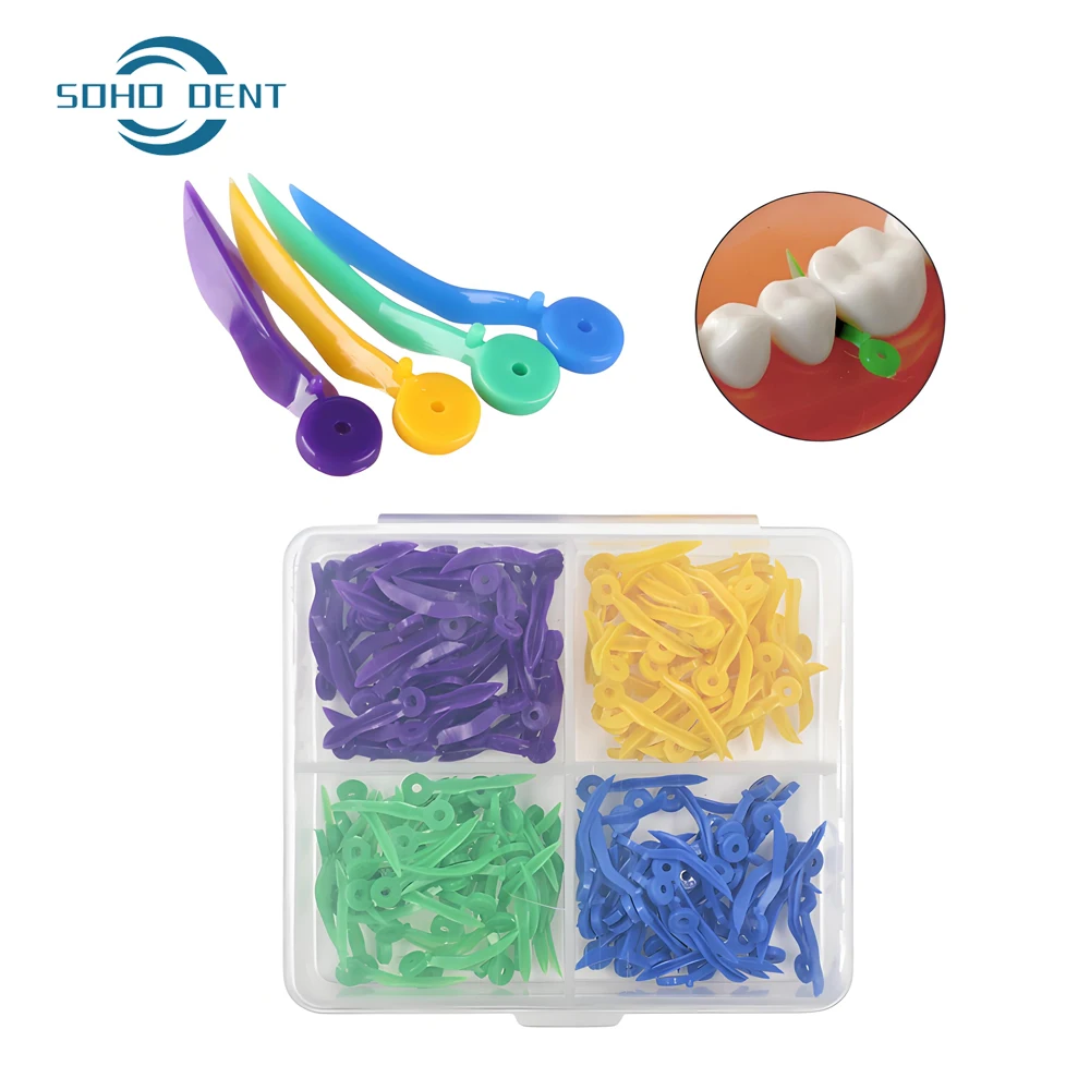 10Box Disposable Dental Wedges Tooth Gap Wedge with End Circular Holes Plastic Dentist Oral Care Accessories 4Sizes