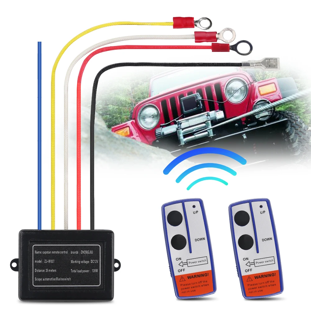 12V/24V Funk-Fernbedienungsset Für Winden – 75ft Reichweite, ABS, Inkl. 6 Handsendern & 3 Empfängern – Passt Für ATV, LKW & SUV
