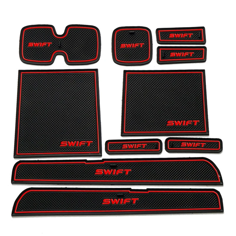 Auto Interior Acceessory For Suzuki SWIFT 2005- 2014 Anti-Slip Gate Slot Mat Rubber Door Groove Non-Slip Pad Cup Coaster Cushion