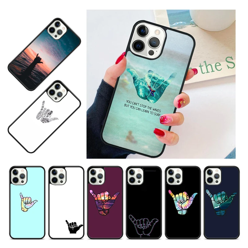 Surfer Surf Hang Loose Shaka Phone Case Cover For iPhone 15 16 14 11 13 Pro Max 12 mini Plus X XS Max XR Cover Coque