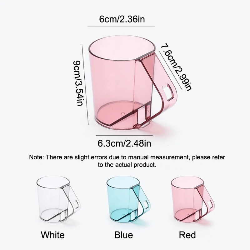 Transparent Inverted Toothbrush Cup And Mouthwash Cup Toothbrush Holder Simple Cup With Handle Bathroom Storage Shelves