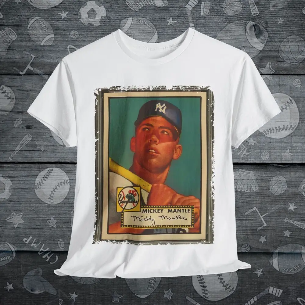 Vintage Mickey Mantle Baseball Card Unisex T-Shirt Baseball Shirt