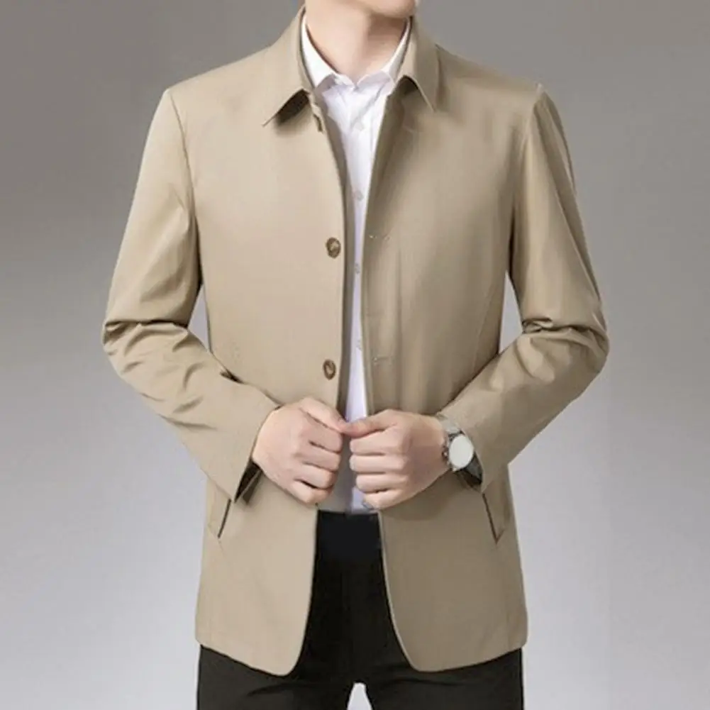 2024 Men Business Blazer Suit Long Sleeve Turn-down Collar Single Breasted Solid Color Spring Autumn Jacket Casual Men Outerwear