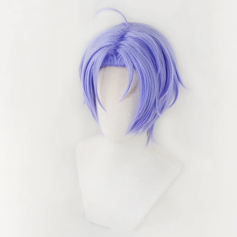 Game Nu: Carnival Kuya Cosplay Wig Kuya Blue Short Heat Resistant Synthetic Halloween Party Man Wigs + Wig Cap