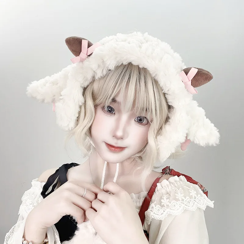 

Милый милый маленький ремешок для волос из овчины, чашки для ушей, теплые чехлы для ушей, осень-зима, овечий рог, зимняя защита от холода, защита для ушей