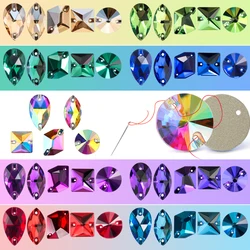 Strass cuciti forma mista 20 pezzi strass di vetro cucito indietro per Costume, vestiti, indumenti, vestiti, orecchini, cintura e scarpe