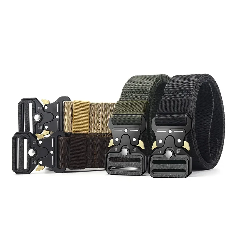 Cinturón táctico de nailon suave para hombre, cinturón multifunción militar de alta calidad para exteriores, accesorios deportivos