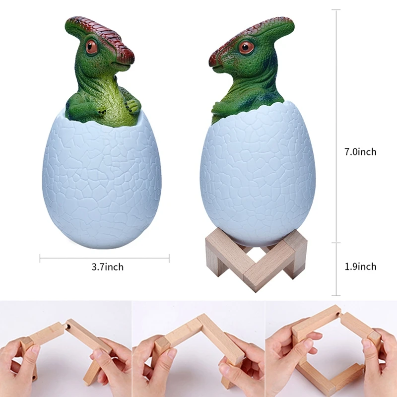 TKOH-3D Night Light Egg Desk Lamp 16 Color Touch Remote Control Cartoon Table Lamps For Kid Home Decor