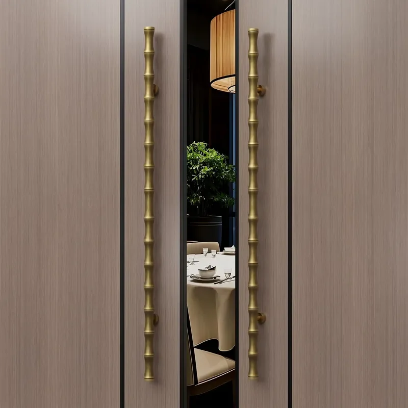 Bamboo Aluminum Big Door Pull Handle Antique Vintage Finish Traditional Design Sturdy Durable Villa/Entry Door