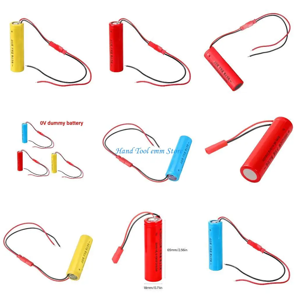 H37F 0V 18650 Battery Replacement Placeholder JST input Cable Dummy Cell Not Conduction for DIY Electrical Projects