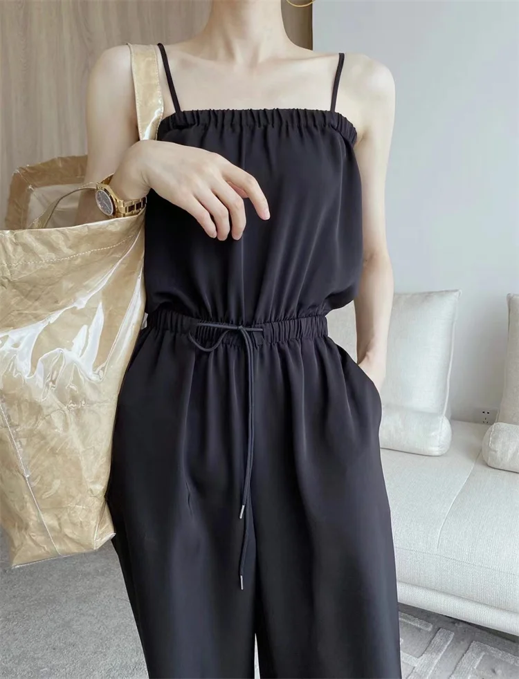 Faionable Sexy oulder Bared Strap Rer High Waist Wide Leg Pants Long Casual Trousers Ele Summer New High End Blogg...