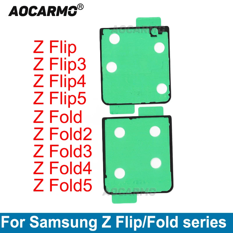 Aocarmo para Samsung Galaxy Z Flip 5G F7000 F711 Flip 3 4 5 Fold 2 3 4 5 Fold3 cubierta trasera de batería pegamento adhesivo adhesivo
