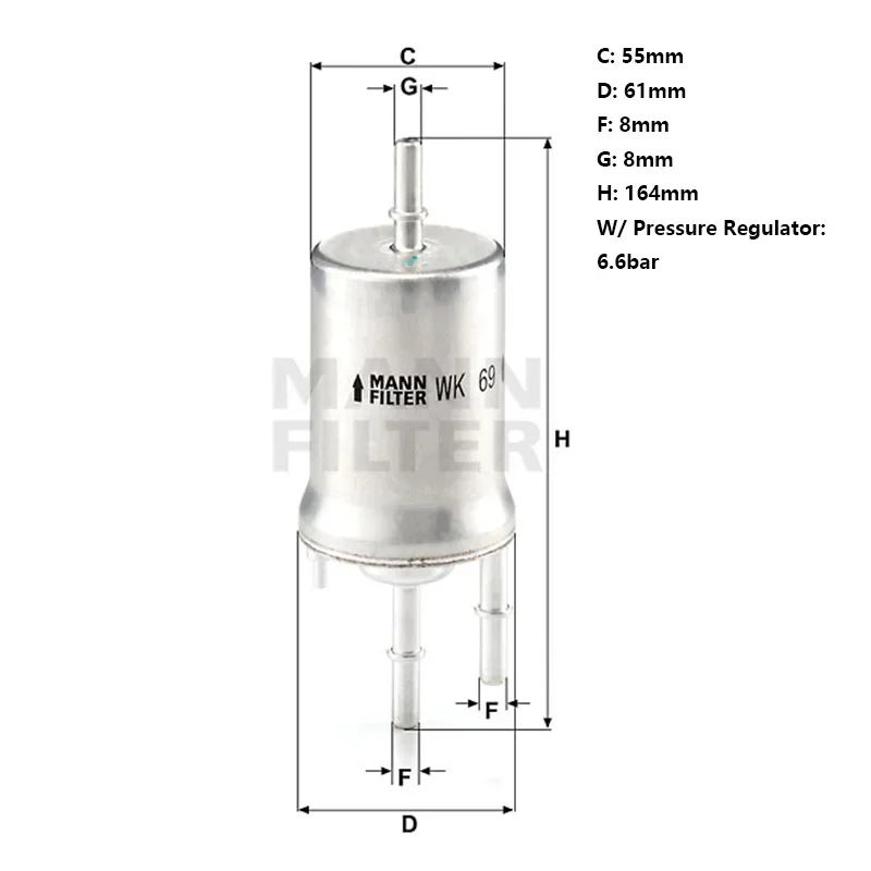 MANNFILTER WK69 Fuel Filter Fits KTMX-Bow VW Eos Jetta Passat CC Golf AUDI A1 A3 SKODA Octavia Superb SEAT 1K0201051K 1K0201051C