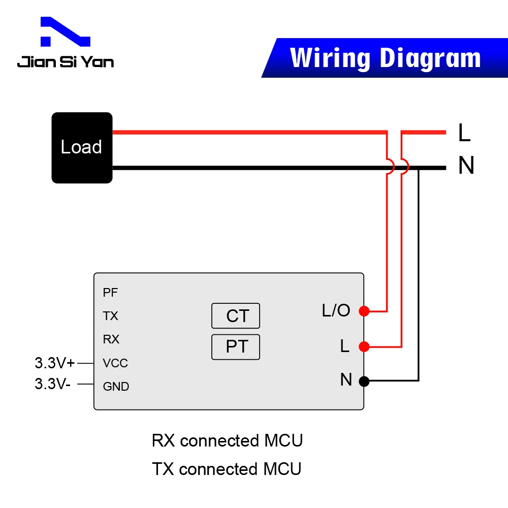 JSY1017 Modulo di misurazione CA monofase TTL Modbus-RTU Modulo di acquisizione potenza corrente tensione