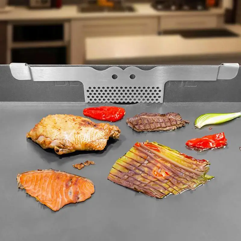 Barbecue Gate Blocker Non-slip Griddle Spatula Holder Stainless Steel Metal Slotted Tool Organizers Multifunctional Barbecue