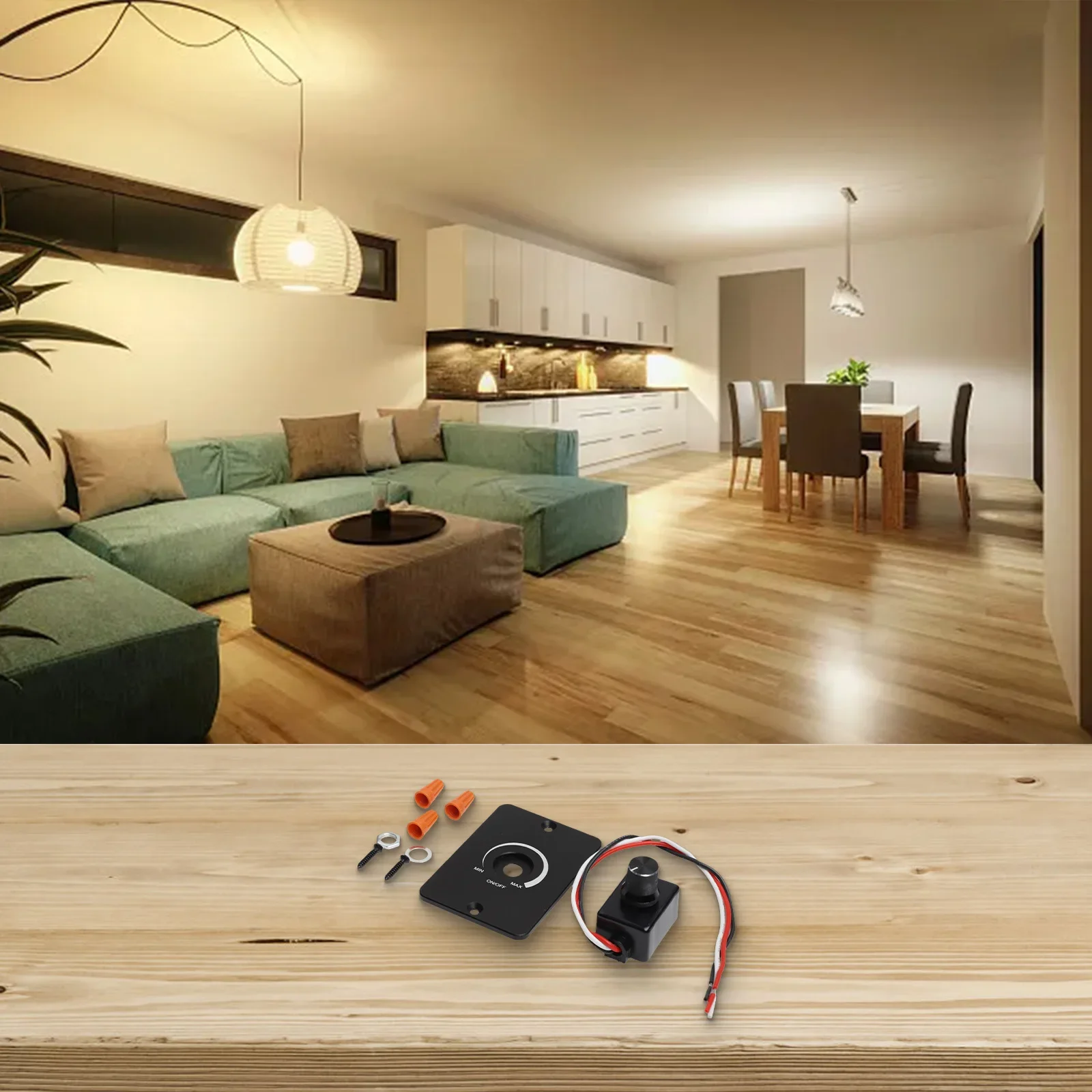 5A Light Controller LED Dimmer Switch Easy Installation Flame Retardant Insulation Aluminum Knobs Compact Design