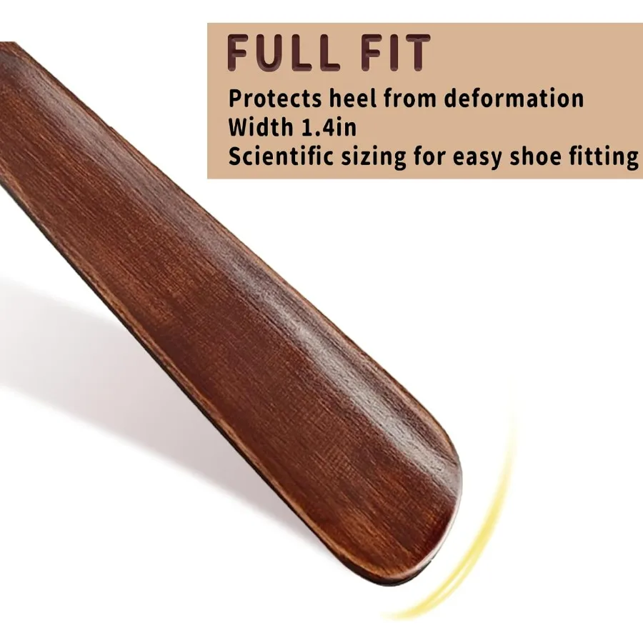 Tragbarer 32cm Holz-Schuhlöffel, Schuhzieher mit Langem Griff für Alle Schuharten, Reisefreundliches Geschenk für den Täglichen Gebrauch – Detail 5