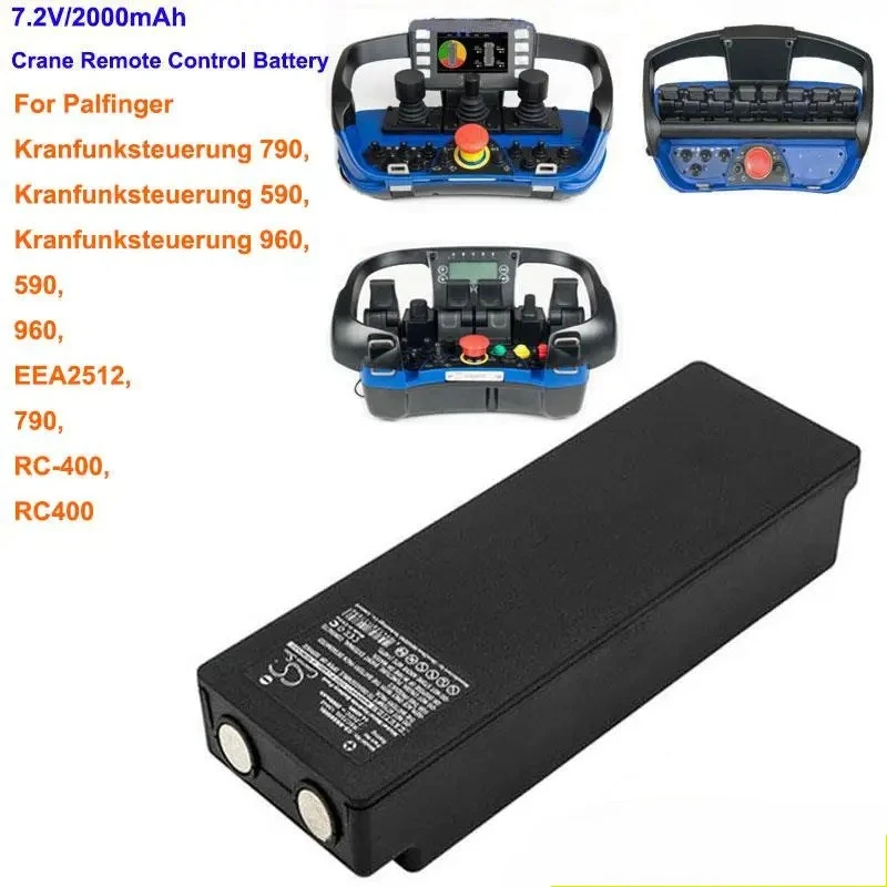 7.2V 2000mAh Battery for Palfinger Kranfunksteuerung 590, 790, 960, EEA2512, RC400, RC-400, RSC7220 16131 FBS590 Fasse Mini Maxi