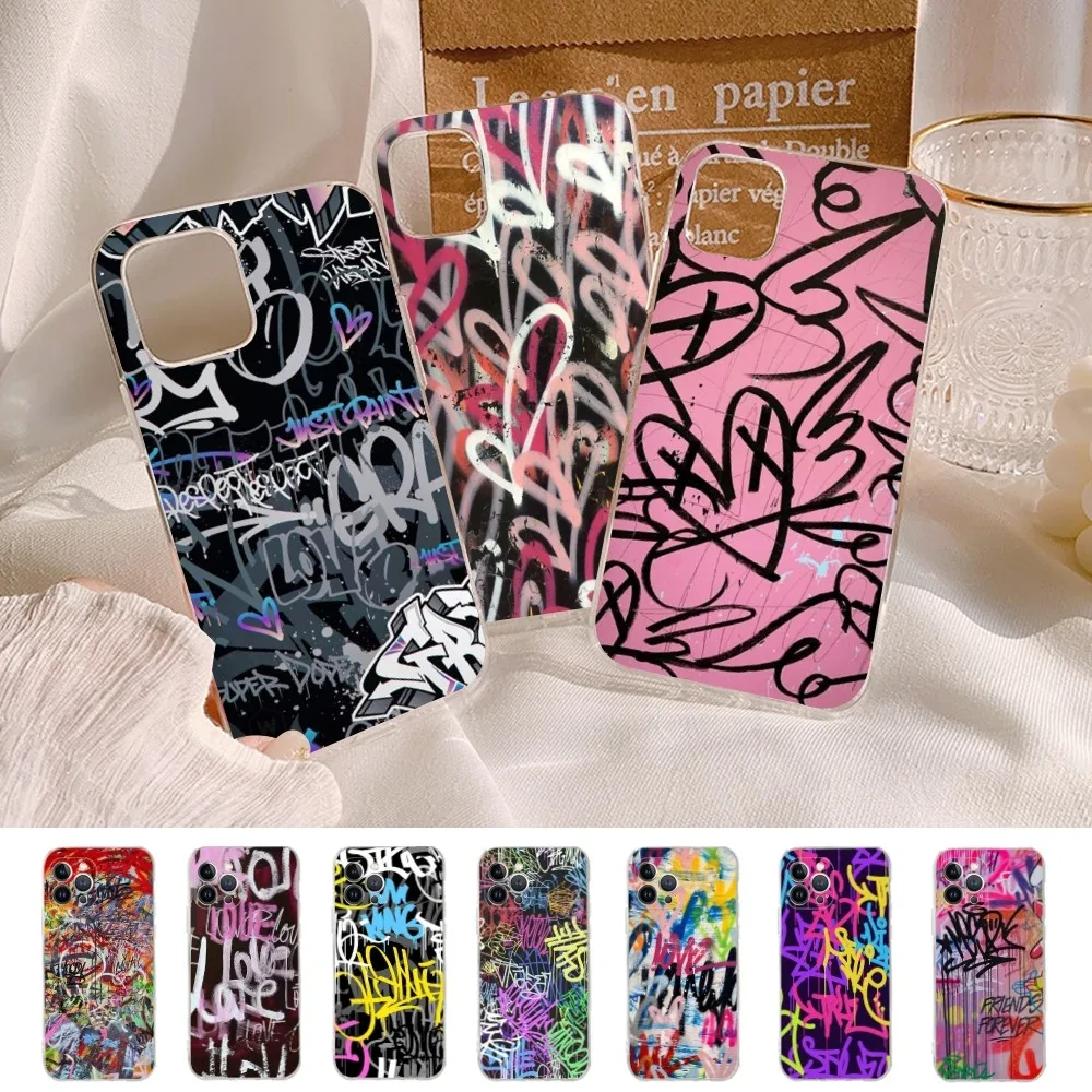 Graffiti painting art Phone Case For iPhone 15 14 11 12 13 Mini Pro XS Max Cover 6 7 8 Plus X XR SE 2020 Funda Shell