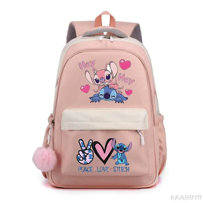 Lilo And Stitch Backpack Travel Waterproof Patchwork Casual Daypack SchoolBag Teens Laptop Mochilas