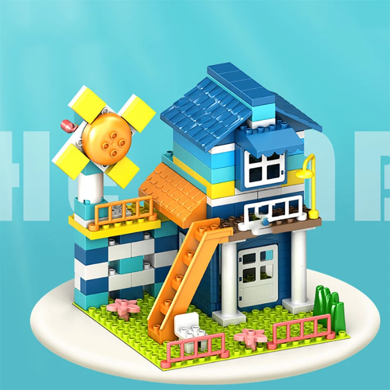 

Children Classic Building House Plastic Blocks DIY Creative Bricks Bulk Preschool Education Kids Toys Block Christmas Gift